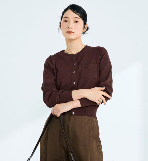 fredy emue「FR刺繍コットン混BASICカーディガン」|カーディガン|ブラウン
