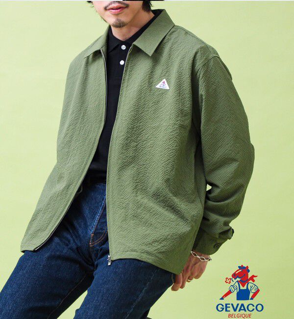 GLOSTER「【GEVACO/ゲバコ】ジップアップ シャツジャケット」|ブルゾン・スタジャン|オリーブ