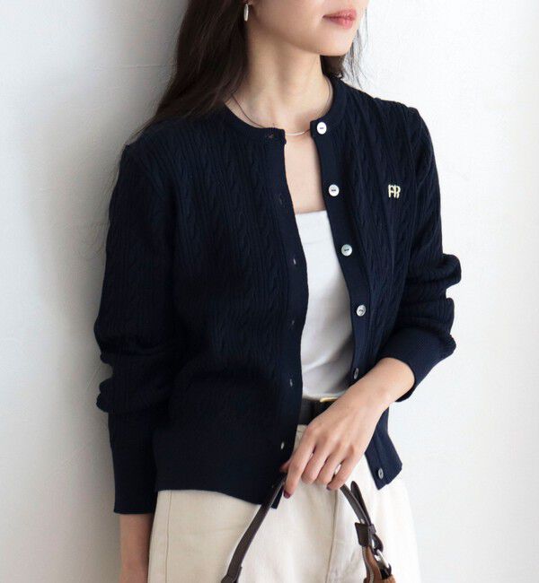 fredy emue「FR刺繍ケーブル柄ニットカーディガン」|カーディガン|