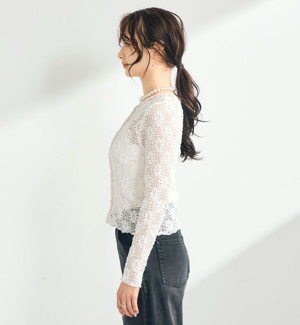 fredy emue「フラワーストレッチレースカーデ」|カーディガン|