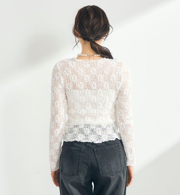 fredy emue「フラワーストレッチレースカーデ」|カーディガン|