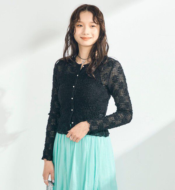 fredy emue「フラワーストレッチレースカーデ」|カーディガン|