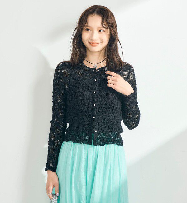 fredy emue「フラワーストレッチレースカーデ」|カーディガン|