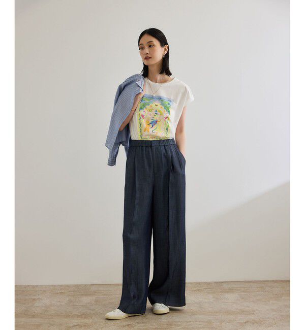 ROPE「【洗える】テンセルデニムイージーパンツ」|チノ|