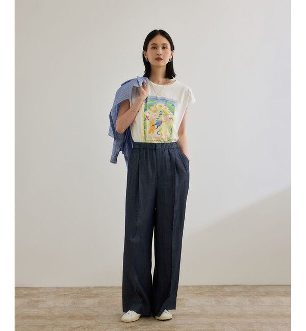 ROPE「【洗える】テンセルデニムイージーパンツ」|チノ|