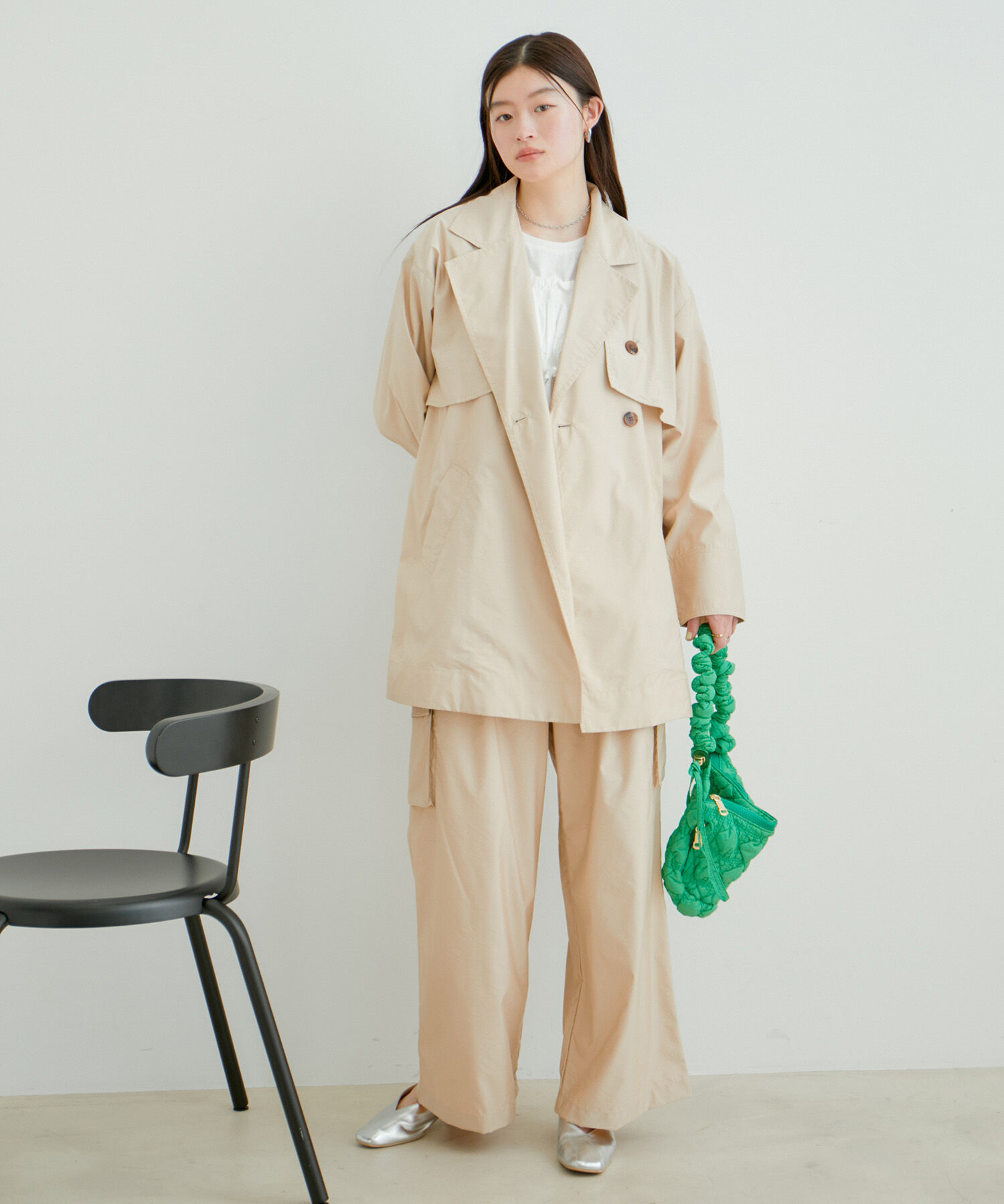 VIS「【セットアップ対応】マルチWAYミドル丈ジレトレンチコート」|トレンチコート|