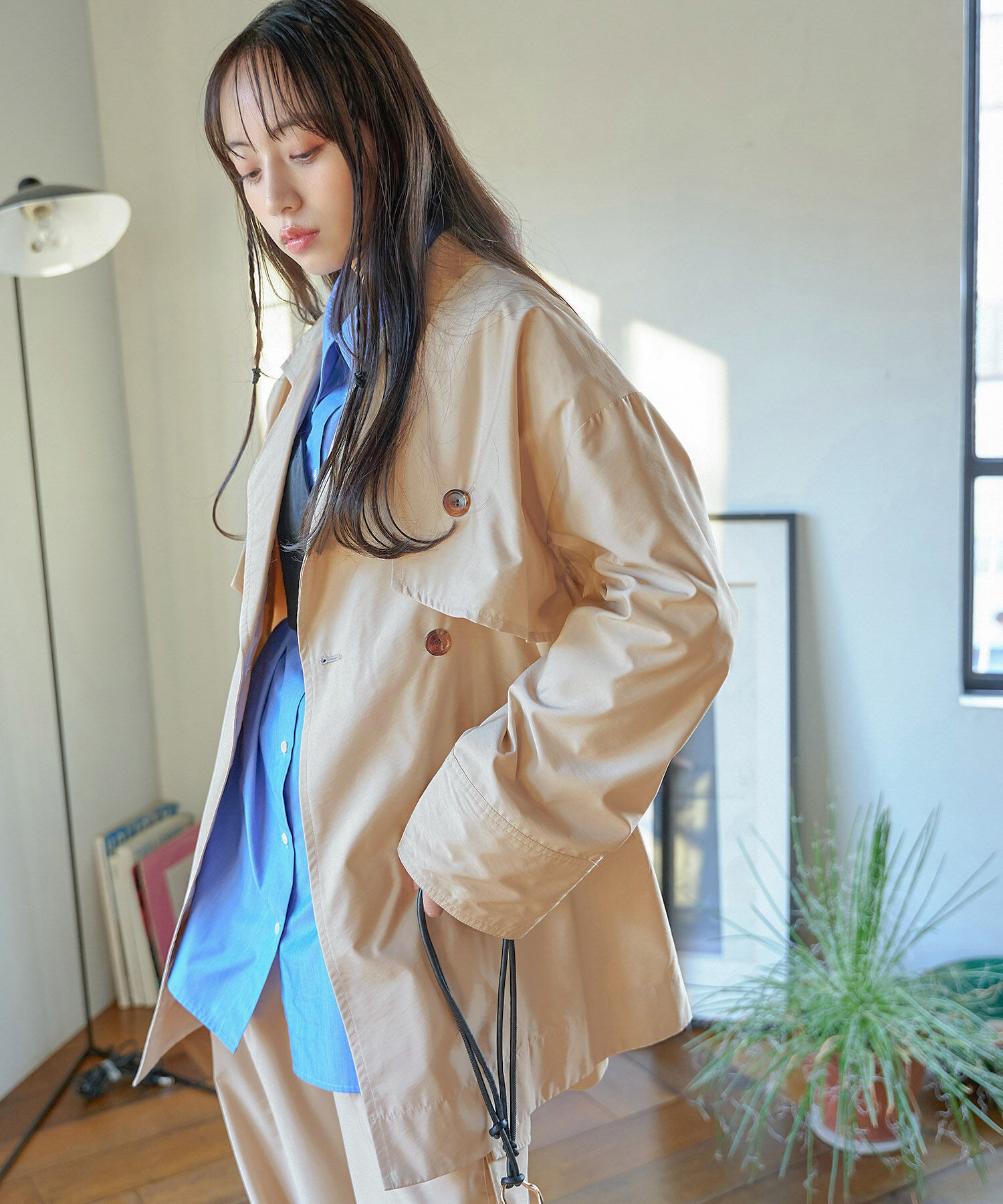 VIS「【セットアップ対応】マルチWAYミドル丈ジレトレンチコート」|トレンチコート|