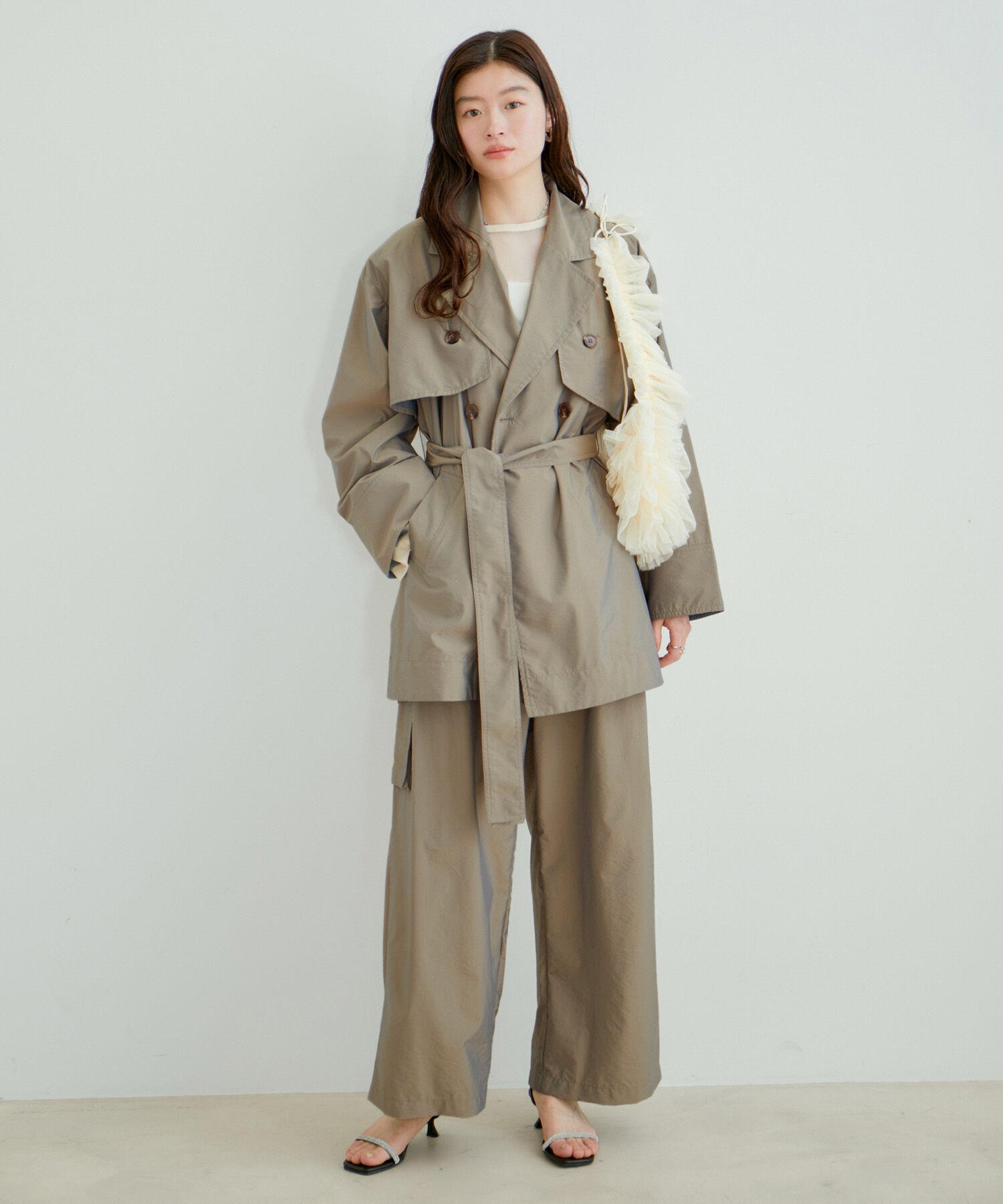 VIS「【セットアップ対応】マルチWAYミドル丈ジレトレンチコート」|トレンチコート|