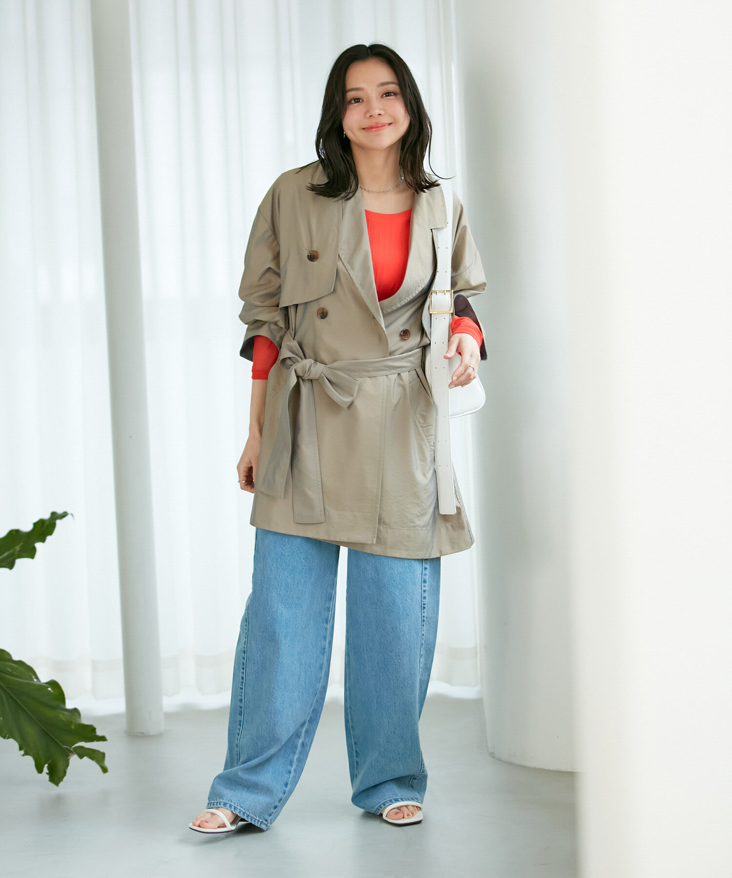 VIS「【セットアップ対応】マルチWAYミドル丈ジレトレンチコート」|トレンチコート|