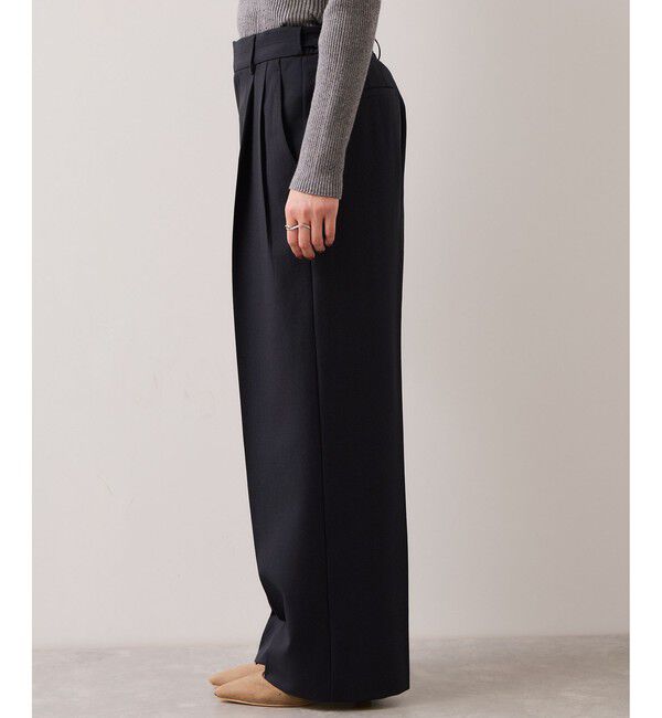 VIS「【美easy】コンフォートストレートワイドパンツ/イージーケア・UVケア・セットアップ対応」|チノ|