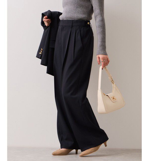 VIS「【美easy】コンフォートストレートワイドパンツ/イージーケア・UVケア・セットアップ対応」|チノ|