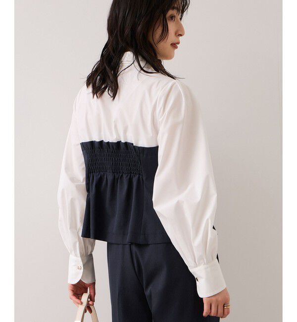 VIS「【美easy】コンフォートボウタイドッキングシャツ/イージーケア・2WAY」|シャツ・ブラウス|