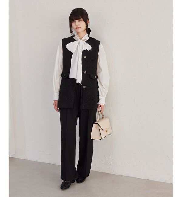 VIS「【WEB限定】ノーカラーツイードジレ」|ベスト・ジレ|