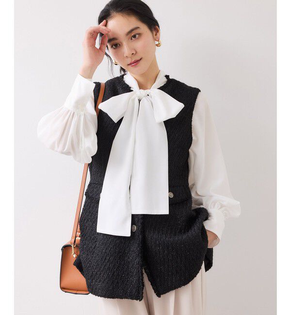 VIS「【WEB限定】ノーカラーツイードジレ」|ベスト・ジレ|