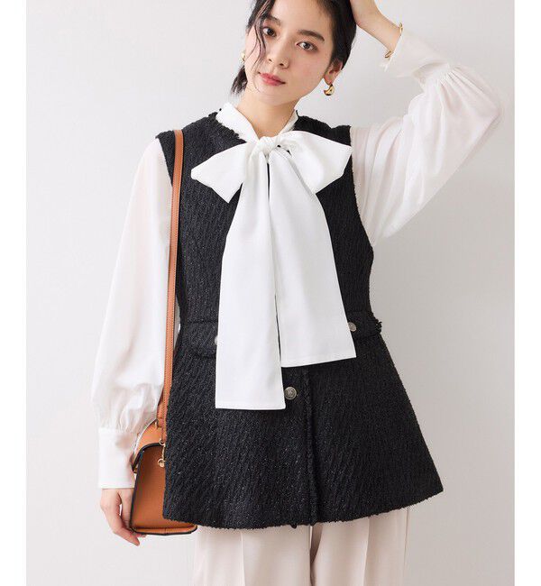 VIS「【WEB限定】ノーカラーツイードジレ」|ベスト・ジレ|