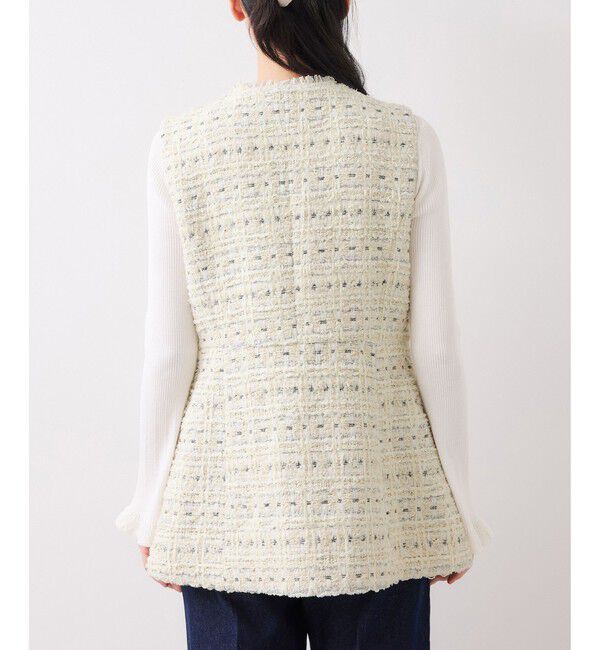 VIS「【WEB限定】ノーカラーツイードジレ」|ベスト・ジレ|