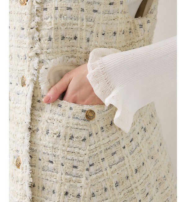 VIS「【WEB限定】ノーカラーツイードジレ」|ベスト・ジレ|