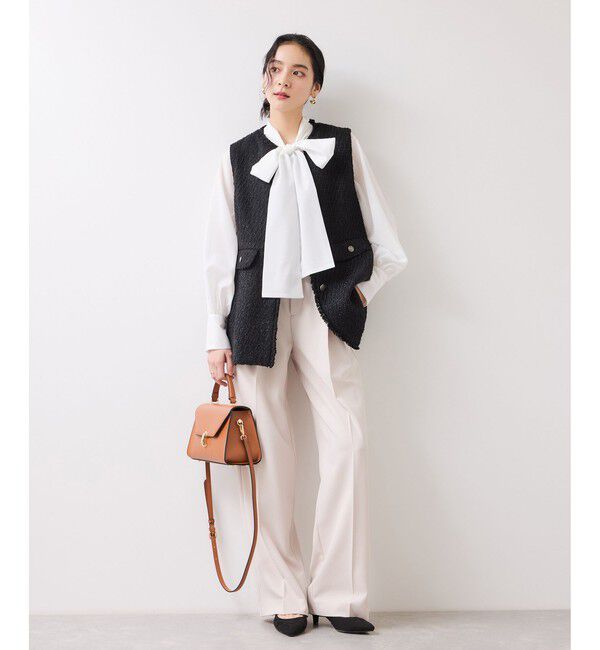 VIS「【WEB限定】ノーカラーツイードジレ」|ベスト・ジレ|