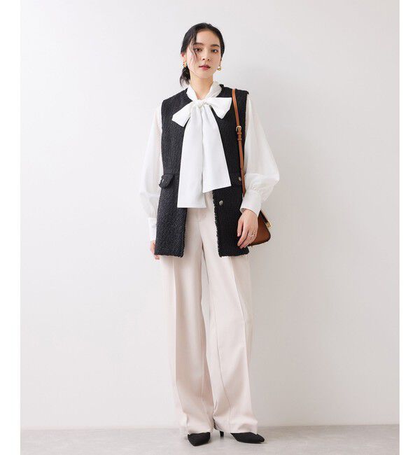 VIS「【WEB限定】ノーカラーツイードジレ」|ベスト・ジレ|