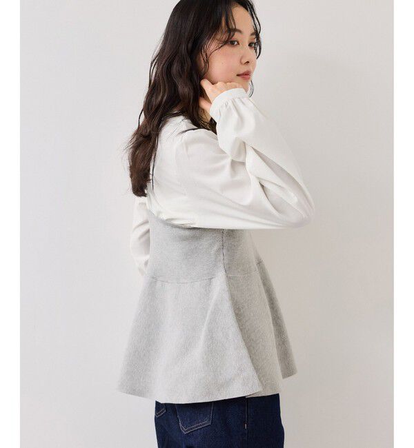 VIS「ペプラムニットドッキングブラウス」|シャツ・ブラウス|