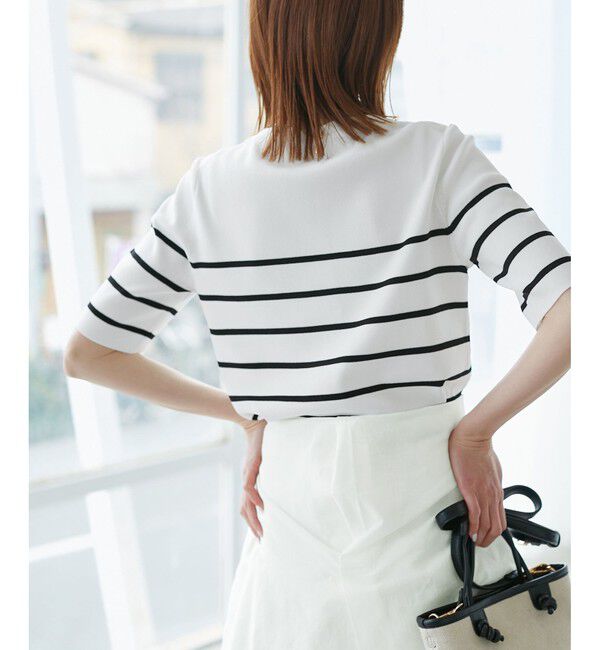 Rope&rsquo;Picnic「【イージーケア・UVカット・接触冷感・洗濯機OK】ハーフスリーブニットプルオーバー」|ニット・セーター|