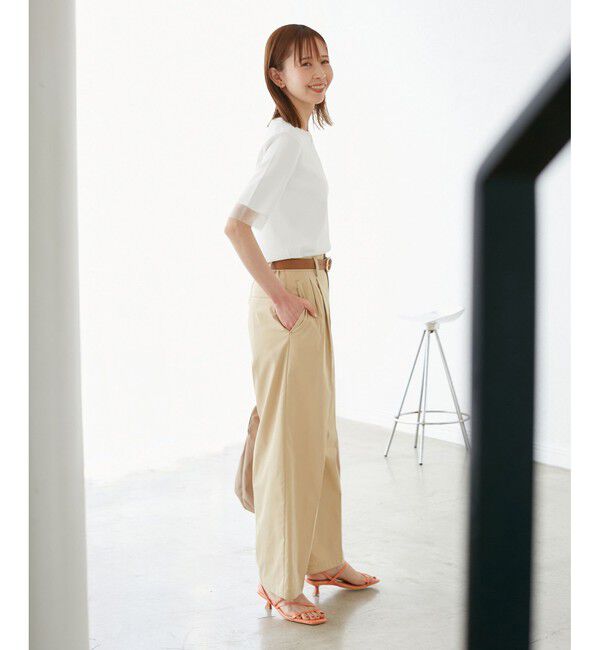 Rope&rsquo;Picnic「【イージーケア・UVカット・接触冷感・洗濯機OK】ハーフスリーブニットプルオーバー」|ニット・セーター|