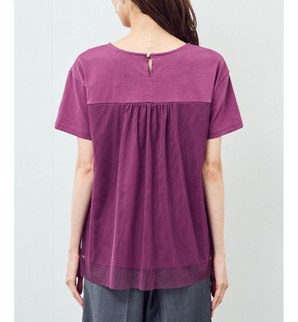 Rope&rsquo;Picnic「プリーツチュールドッキングTシャツ」|Tシャツ・カットソー|