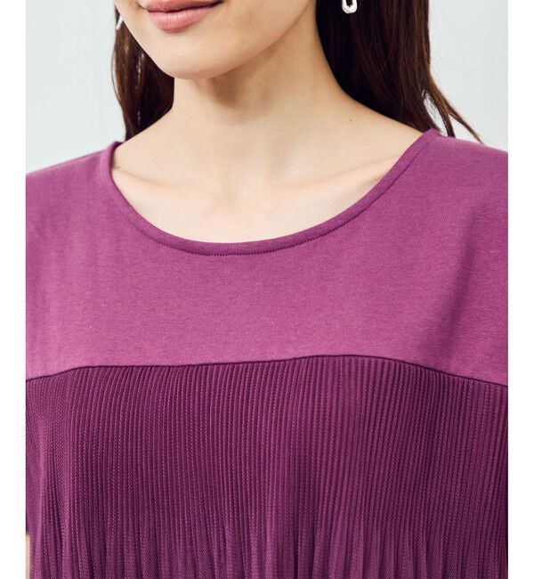 Rope&rsquo;Picnic「プリーツチュールドッキングTシャツ」|Tシャツ・カットソー|