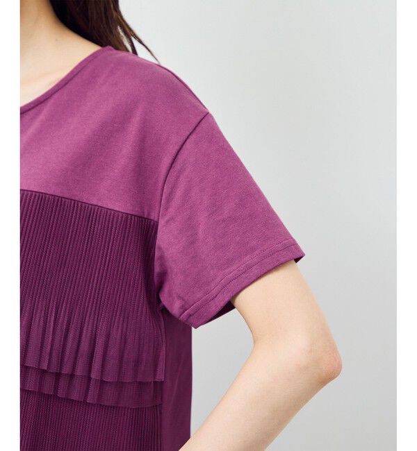 Rope&rsquo;Picnic「プリーツチュールドッキングTシャツ」|Tシャツ・カットソー|