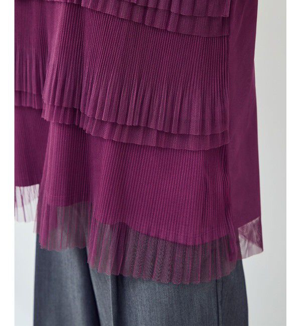 Rope&rsquo;Picnic「プリーツチュールドッキングTシャツ」|Tシャツ・カットソー|