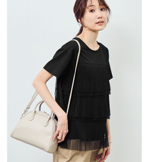 Rope&rsquo;Picnic「プリーツチュールドッキングTシャツ」|Tシャツ・カットソー|