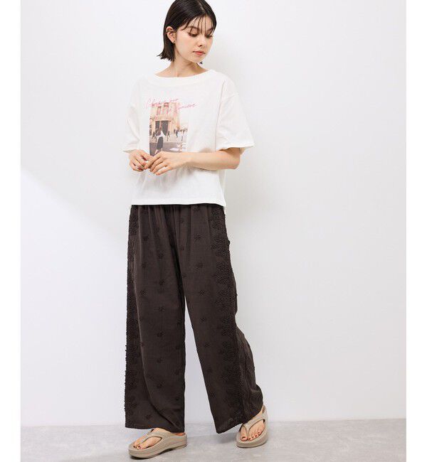 Rope&rsquo;Picnic「オフショルプリントハーフスリーブTシャツ」|Tシャツ・カットソー|