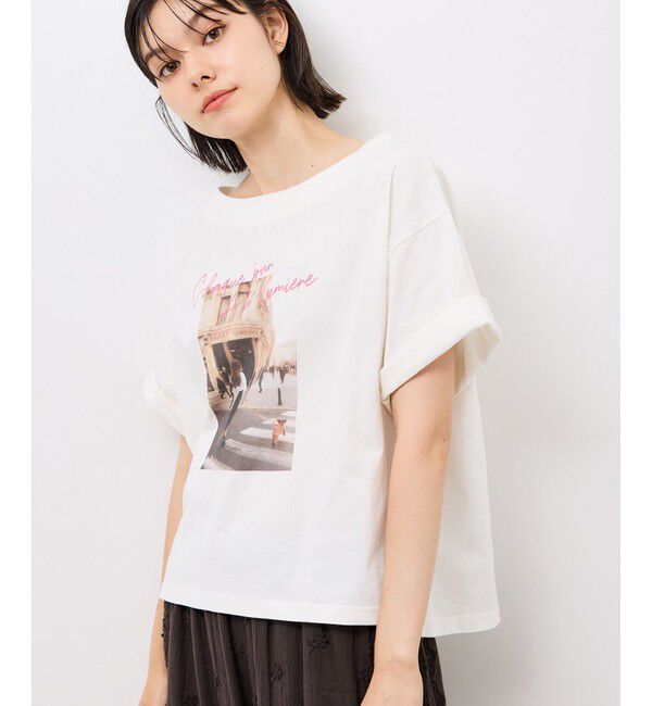 Rope&rsquo;Picnic「オフショルプリントハーフスリーブTシャツ」|Tシャツ・カットソー|