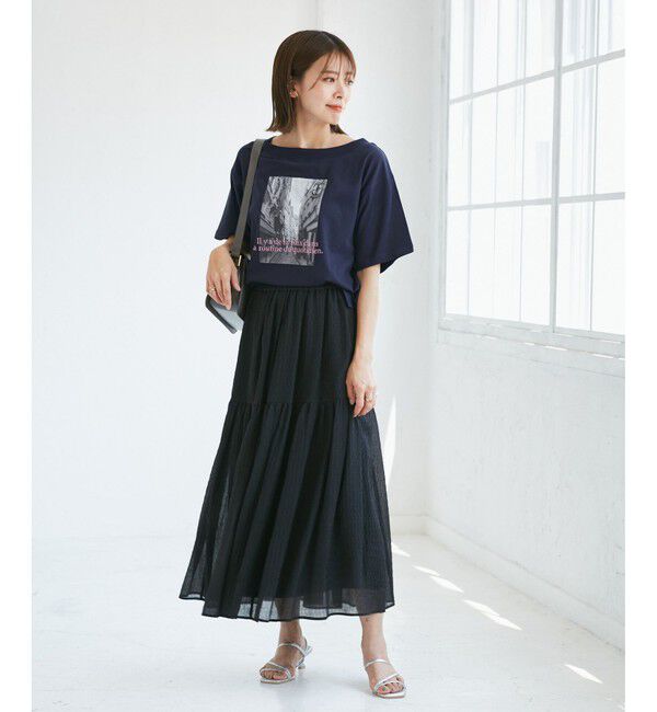 Rope&rsquo;Picnic「オフショルプリントハーフスリーブTシャツ」|Tシャツ・カットソー|