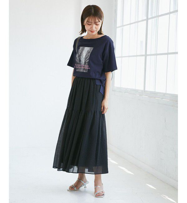 Rope&rsquo;Picnic「オフショルプリントハーフスリーブTシャツ」|Tシャツ・カットソー|