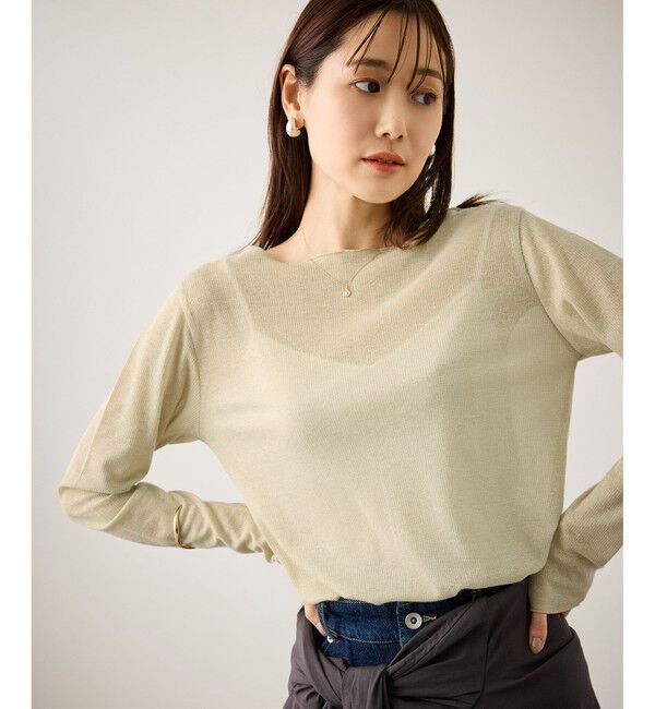 Rope&rsquo;Picnic「ラメシアーリブカットソー」|Tシャツ・カットソー|ベージュ(27)