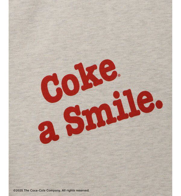 Rope&rsquo;Picnic「【Coca-Cola】【汗染み加工・セットアップ対応】ラメ入りミニ裏毛フレンチスリーブTシャツ」|Tシャツ・カットソー|