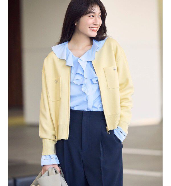 Rope&rsquo;Picnic「ミラノリブダブルジップニットカーディガン」|カーディガン|