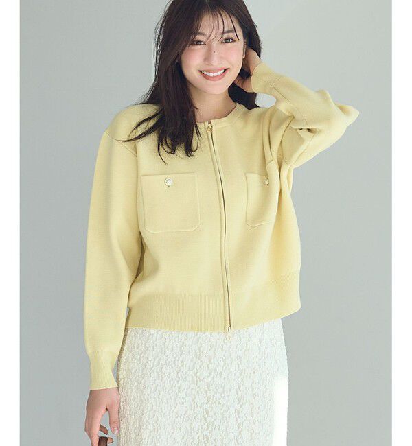 Rope&rsquo;Picnic「ミラノリブダブルジップニットカーディガン」|カーディガン|クリーム(83)