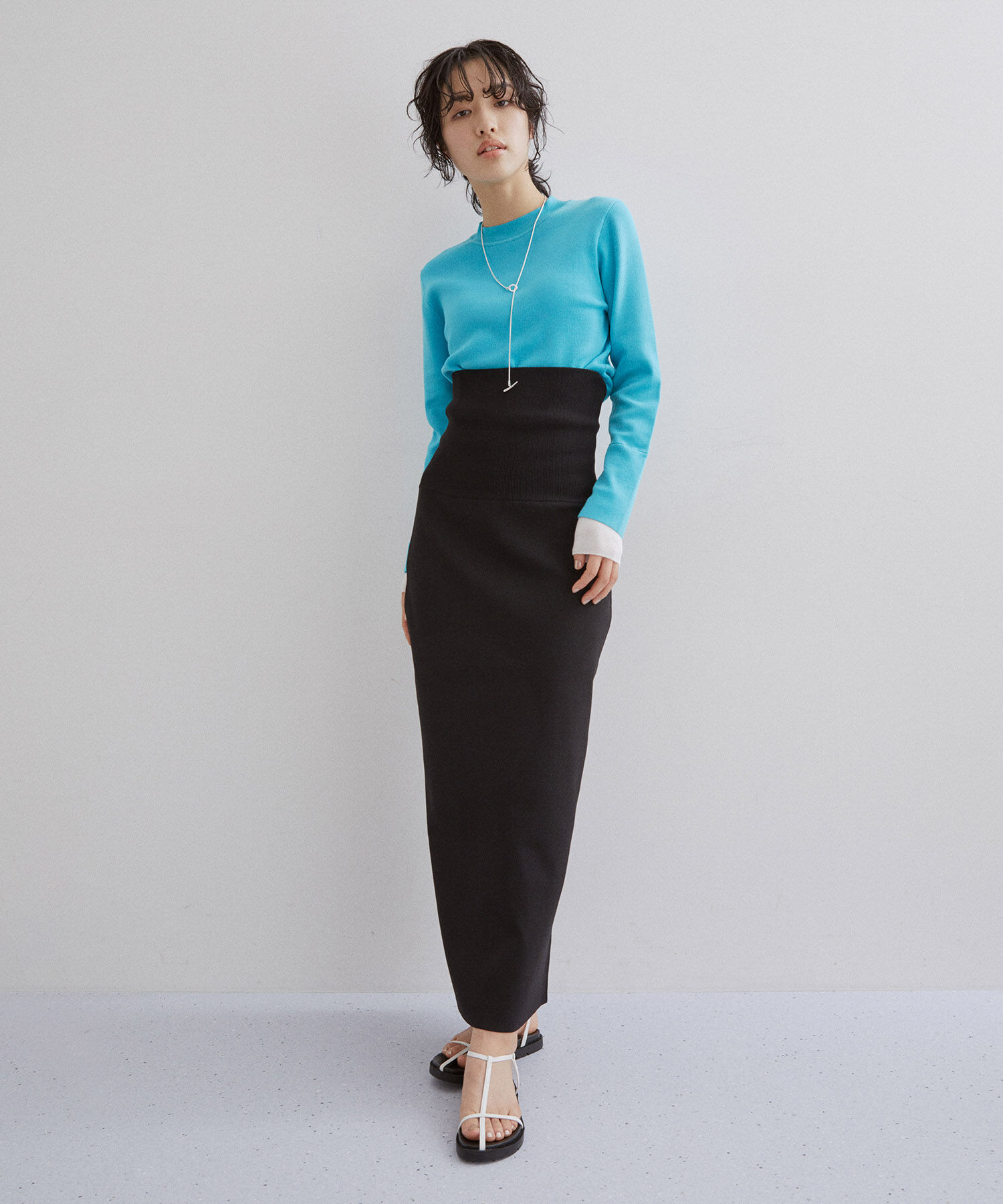 ADAM ET ROPE'「【サステナブル・セットアップ対応】ハイウエストリブニットスカート」|スカート|