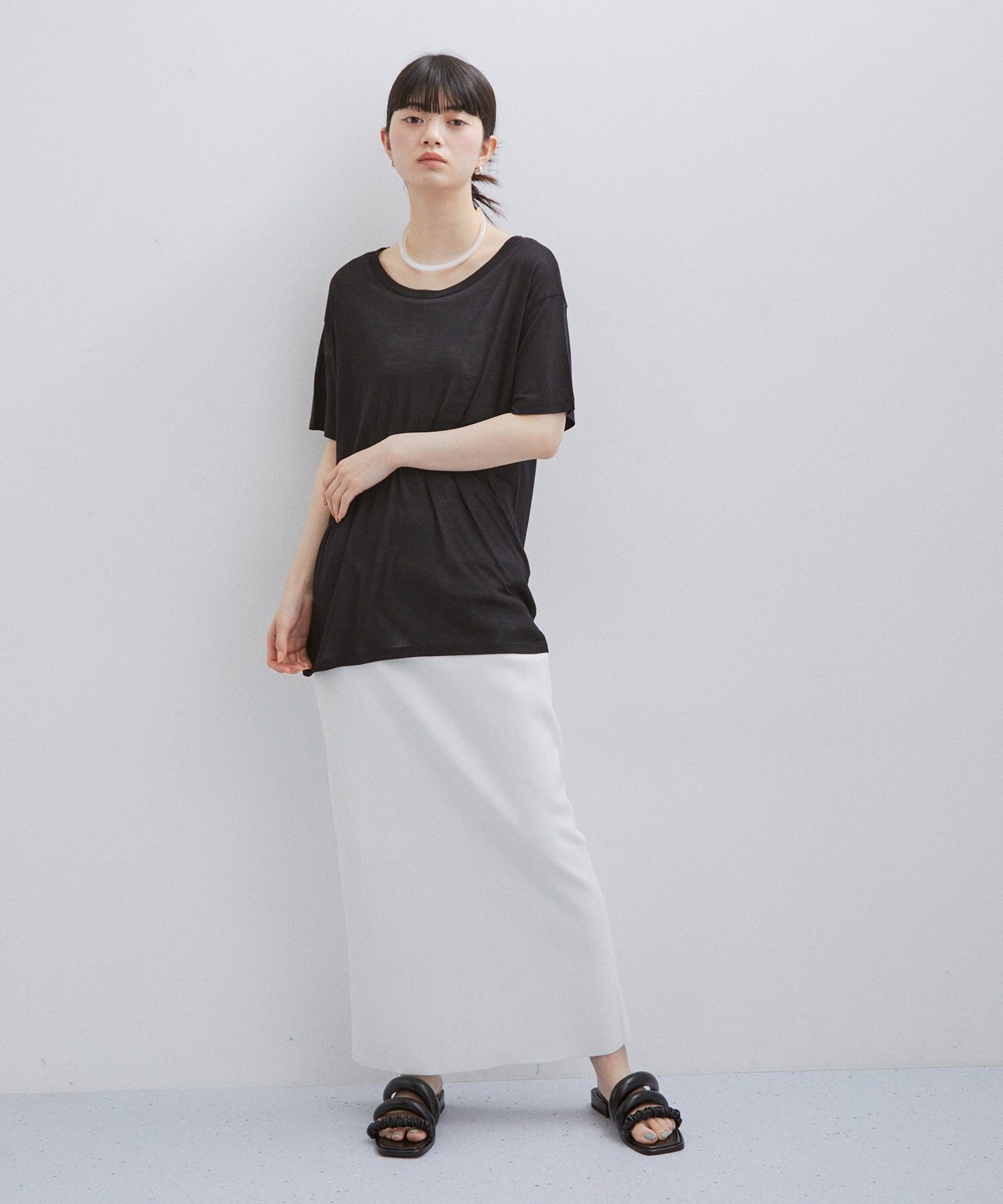 ADAM ET ROPE'「【サステナブル・セットアップ対応】ハイウエストリブニットスカート」|スカート|