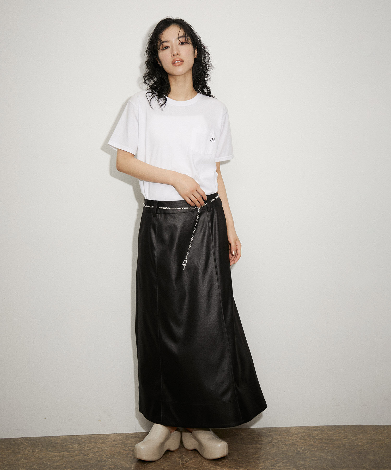 ADAM ET ROPE'「サンドステッチローウエストスカート」|スカート|