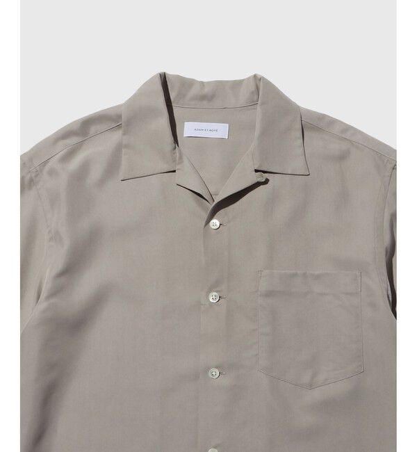 ADAM ET ROPE'「	スエードタッチレーヨン オープンカラー ハーフスリーブ シャツ」|シャツ・ブラウス|