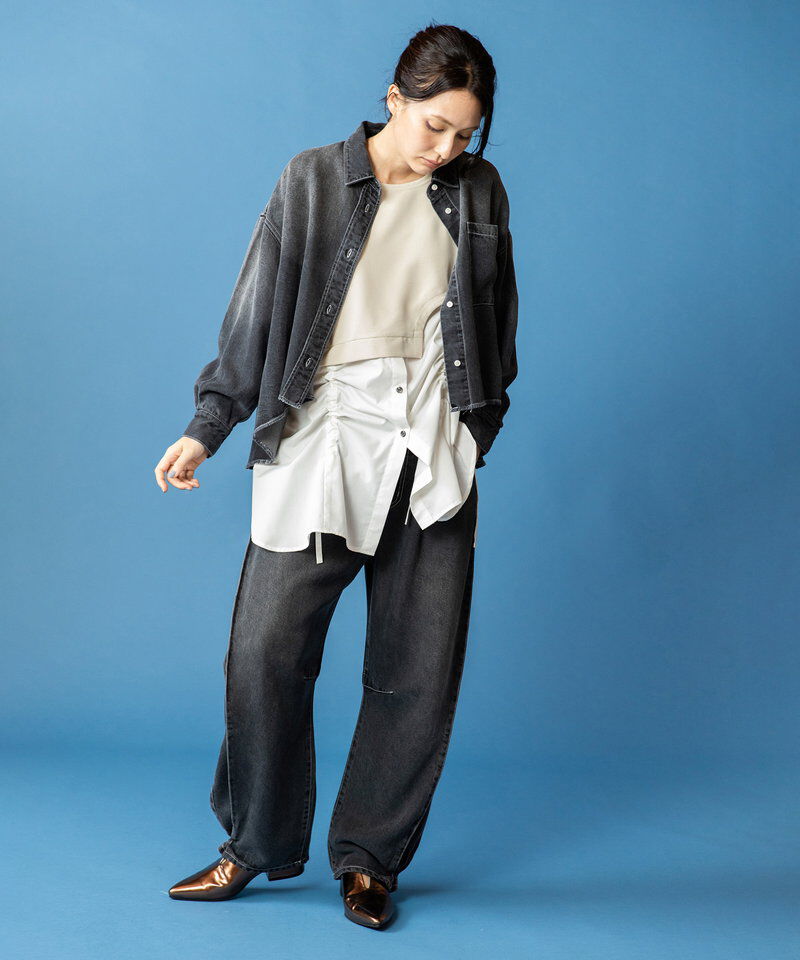  「セルロースデニムタックパンツ」|デニム|