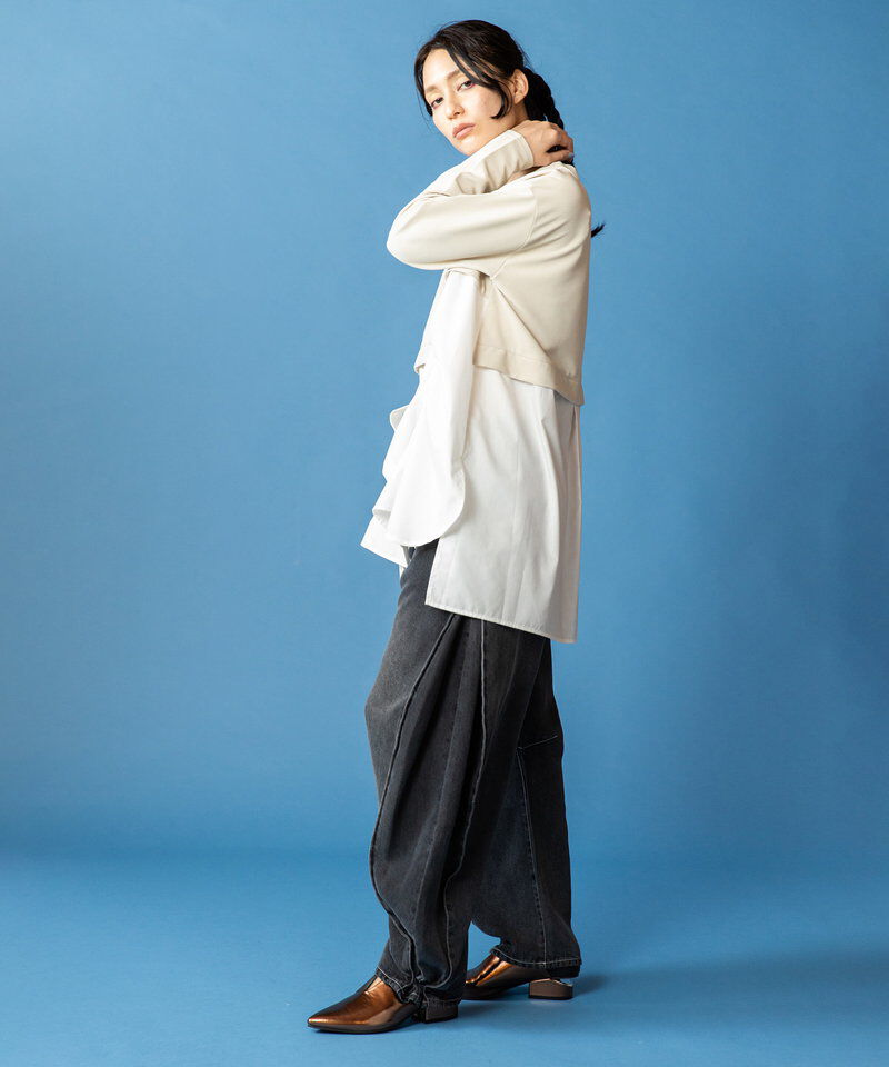  「セルロースデニムタックパンツ」|デニム|