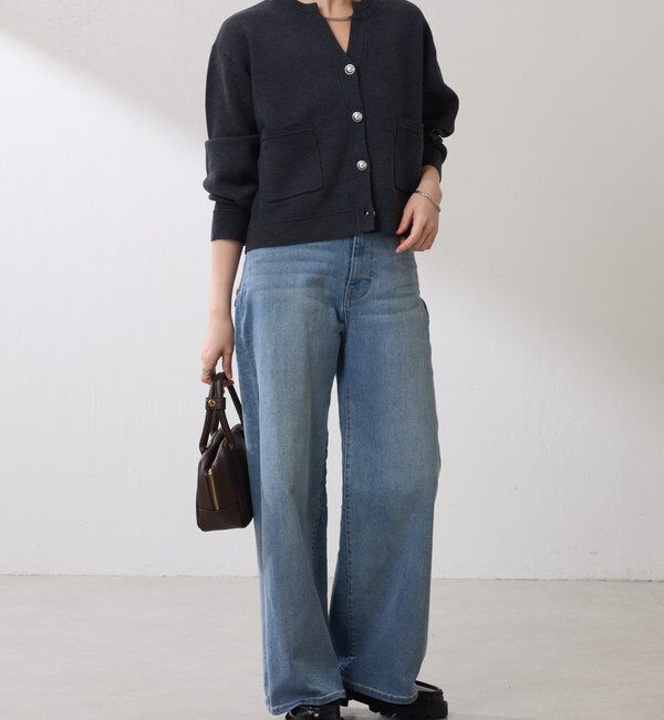  「スキッパースウェットライクカーディガン」|ニット・セーター|