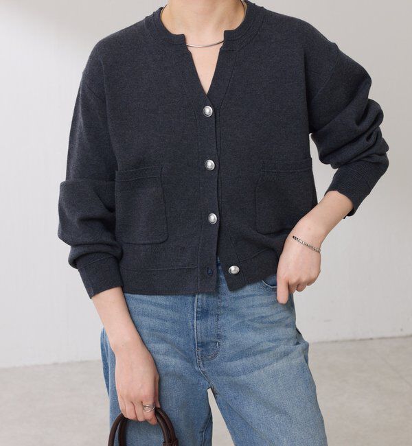  「スキッパースウェットライクカーディガン」|ニット・セーター|