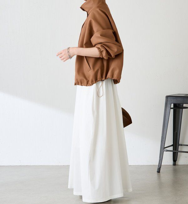  「レザータッチ刺繍入りスタンドブルゾン」|ベスト・ジレ|