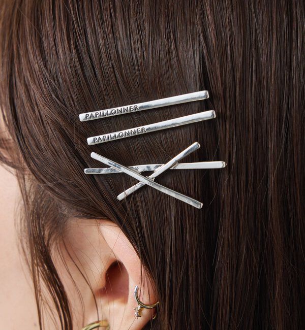 「【PAPILLONNER/パピヨネ】メタルロゴ入りヘアピンセット」|リング|
