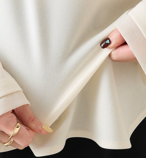  「袖シアー切替ジョーゼットロンT」|Tシャツ・カットソー|